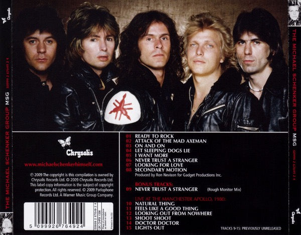 Image of Back Cover of CD - VG+/VG - THE MICHAEL SCHENKER GROUP, MSG (Chrysalis; 50999 2 67649 2 4, Europe 2013 Reissue, Jewel Case), ,  - 3316572C