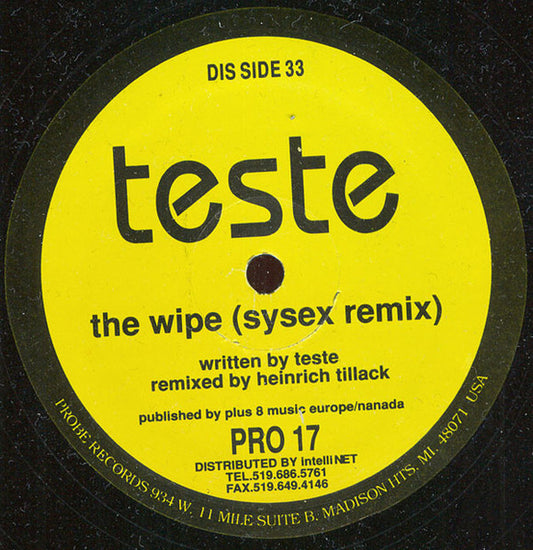 Image of Front Cover of 12" - /VG - TESTE / SPAWN, Sysex Remixes (Probe Records; PRO 17, Canada 1993, Plain Sleeve), ,  - 3326250E