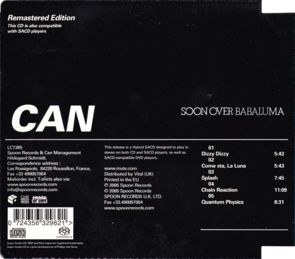 Image of Back Cover of CD - VG+/VG - CAN, Soon Over Babaluma (Spoon Records; SPOONSA10, Europe 2005 Reissue, Super Jewel case, SACD, Hybrid, Remastered), Light Scratches (CD),  - 3316581C