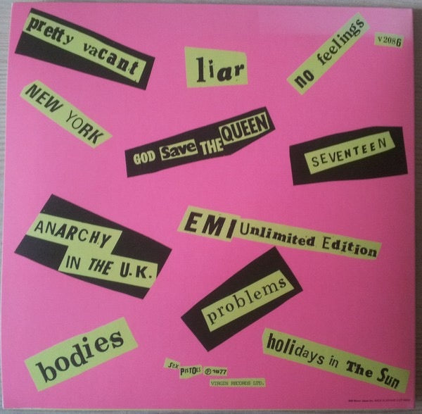 Image of Back Cover of CD - VG+/G+ - SEX PISTOLS, Never Mind The Bollocks Here's The Sex Pistols (Virgin; VJCP-68852, Japan 2007 Reissue, Card Sleeve, Insert, Poster, Replica Label, NO OBI), Lots of light marks on disc.,  - 3316594C