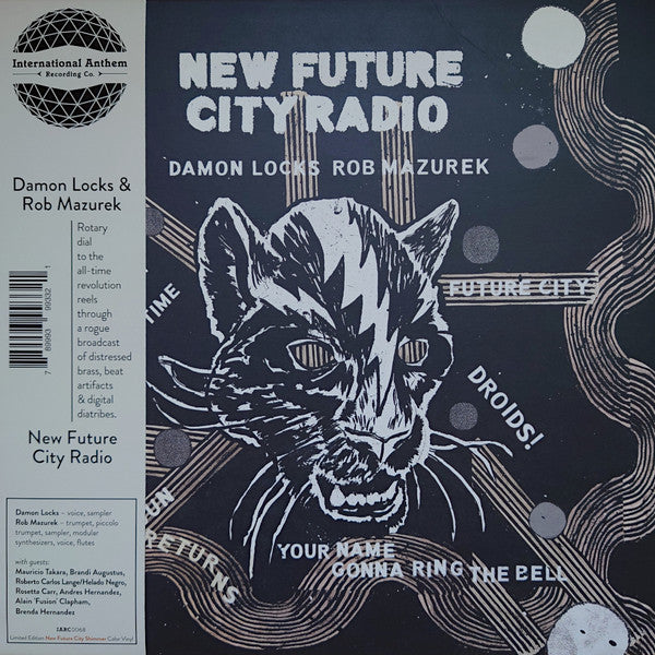Image of Front Cover of LP - VG+/VG+ - DAMON LOCKS & ROB MAZUREK, New Future City Radio (International Anthem Recording Company; IARC0068, Worldwide 2023, Picture Sleeve, Company Inner, Poster, Gold Vinyl [New Future City Shimmer], Obi), ,  - 3326255E