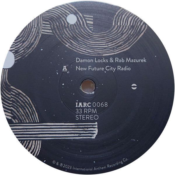 Image of Label Cover of LP - VG+/VG+ - DAMON LOCKS & ROB MAZUREK, New Future City Radio (International Anthem Recording Company; IARC0068, Worldwide 2023, Picture Sleeve, Company Inner, Poster, Gold Vinyl [New Future City Shimmer], Obi), ,  - 3326255E