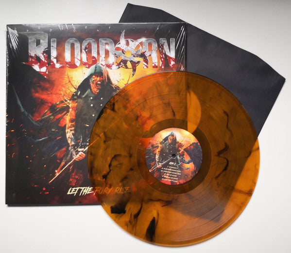 Image of Front Cover of LP - EX/EX - BLOODORN, Let The Fury Rise (Reaper Entertainment ; REAPER081, Europe 2024, Insert, Orange/Black Marbled Vinyl), Opened Instore, Still In Shrinkwrap,  - 3326318E