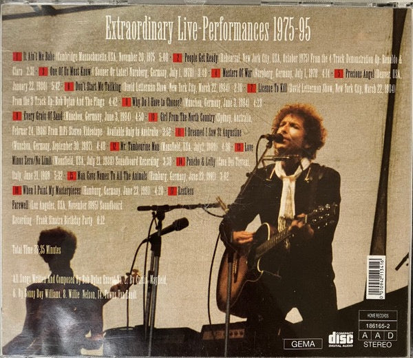 Image of Back Cover of CD - VG+/G+ - BOB DYLAN, Hard To Find Volume 2 - Extraordinary Performances 1975-95 (Home Records; 186165-2, Europe , Jewel Case), ,  - 3336271E