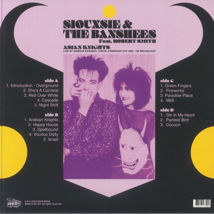 Image of Back Cover of 2xLP - VG+/VG+ - SIOUXSIE AND THE BANSHEES, Asian Knights (Live At Shibuya Kokaido, Tokyo, February 5th 1983 - FM Broadcast) (Dear Boss; JACK058, Europe 2024, Feat Robert Smith of the Cure), Still In Opened Shrinkwrap,  - 3446002S