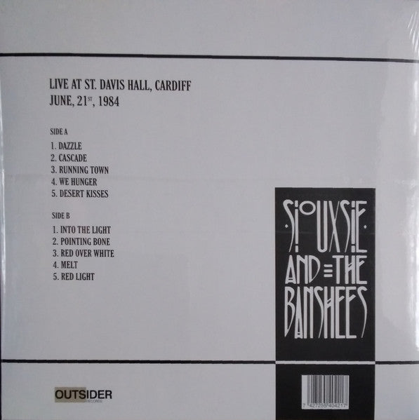 Image of Back Cover of LP - VG+/VG+ - SIOUXSIE AND THE BANSHEES, A Red Light In Cardiff Vol. 1 (Outsider Records; OUTS041, UK 2024, Pink Vinyl), Still In Opened Shrinkwrap With Hype Sticker,  - 3446004S