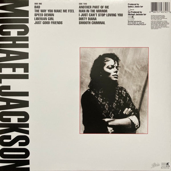 Image of Back Cover of LP - EX/VG+ - MICHAEL JACKSON, Bad (Epic; 88875143741, Europe 2000s Reissue, Gatefold, Inner), Still In Opened Shrinkwrap,  - 3416003C