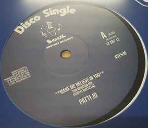 Image of Front Cover of 12" - EX/VG+ - PATTI JO, Make Me Believe In You (Tom Moulton Mix) / Ain't No Love Lost (Tom Moulton Mix) (Soul Brother Records; 12 SBT 12, UK 2019, Company Sleeve), ,  - 3426003E