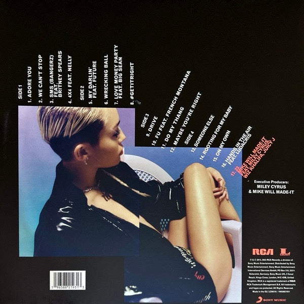 Image of Back Cover of 2xLP - EX/VG+ - MILEY CYRUS, Bangerz (RCA; 19658821931, Europe 2023 Reissue, Gatefold, 2 Inners, Sea Glass Marbled Vinyl), Still In Opened Shrinkwrap With Hype Sticker,  - 3416005C