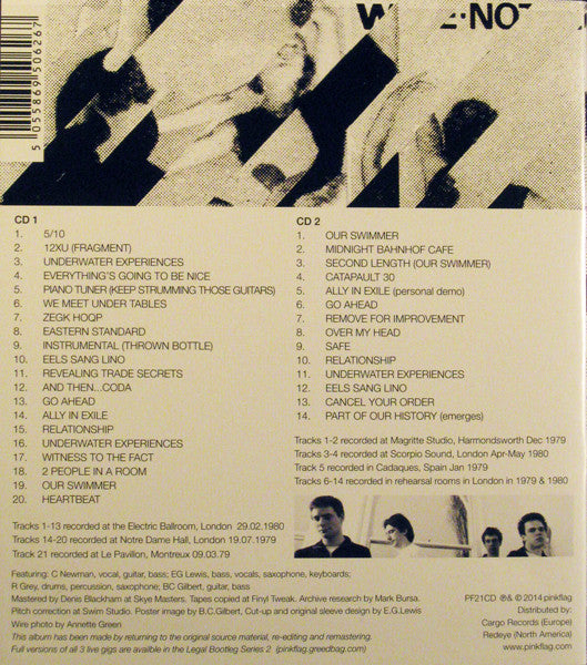 Image of Back Cover of 2xCD - VG/VG - WIRE, Document And Eyewitness   1979   1980 (Pinkflag; PF21CD, UK, Europe & US 2014), ,  - 3456000S
