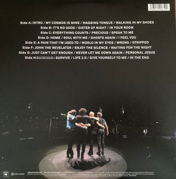 Image of Back Cover of 4xLP - VG+/VG+ - DEPECHE MODE, Memento Mori: Mexico City (Columbia; 19802990841, Europe 2025, Gatefold, 4 Inners, Aqua Blue Vinyl), Sleeve has a corner crease.,  - 3416013C