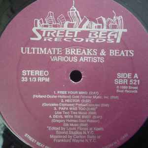 Image of Label Cover of LP - EX/VG - VARIOUS, Ultimate Breaks & Beats (Street Beat Records; SBR 521, US 1989), Light marks. Sleeve in shrink (opened).,  - 3426014E
