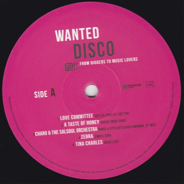 Image of Label Cover of LP - VG/VG+ - VARIOUS, Wanted Disco (Wagram Music; 3354426, France 2018), A couple of light hairlines only that don't sound.,  - 3426038E