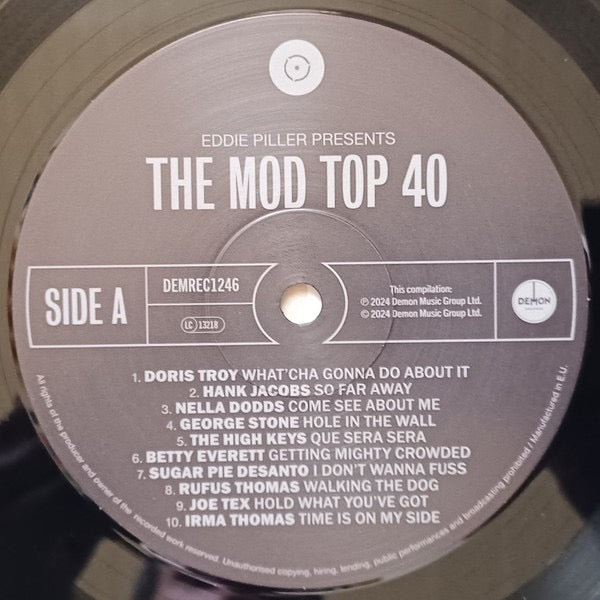 Image of Label Cover of 2xLP - EX/EX - EDDIE PILLER, The Mod Top 40 (Demon Records; DEMREC1246, UK 2024, 2 Inners), Still In Opened Shrinkwrap With Hype Sticker,  - 3416018C