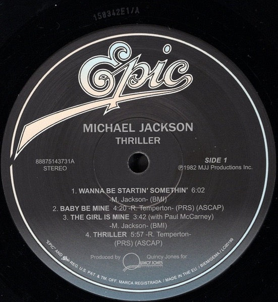 Image of Label Cover of LP - EX/VG+ - MICHAEL JACKSON, Thriller (Epic; 88875143731, Worldwide 2000s Reissue, Gatefold, Inner), Still In Opened Shrinkwrap,  - 3416019C