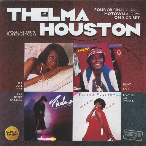 Image of Front Cover of 2xCD - VG+/VG+ - THELMA HOUSTON, The Devil In Me / Ready To Roll / Ride To The Rainbow / Reachin  All Around (SoulMusic Records; SMCR 5176D, UK 2018, Double CD Case), Opened Instore,  - 3416059C