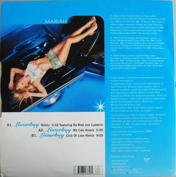 Image of Back Cover of 12" - VG+/VG - MARIAH CAREY, Loverboy (Virgin; VUST 211, UK 2001, Picture Sleeve), Slight warp, doesnt affect playback,  - 3416039C