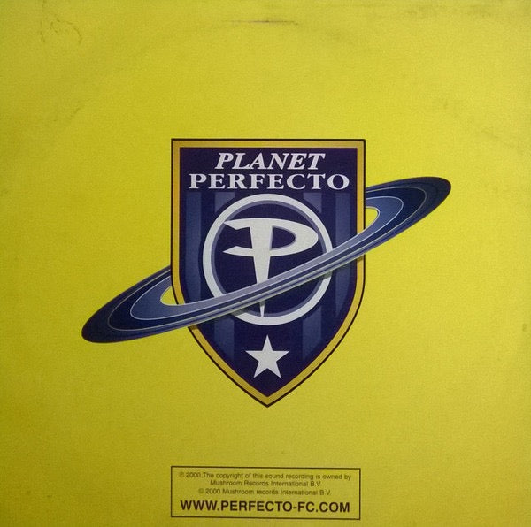 Image of Back Cover of 12" - VG/VG - PLANET PERFECTO, Bullet In The Gun 2000 (Perfecto; PERF03TX, UK 2000, Picture Sleeve), Light marks and hairlines. Sleeve has sticker mark on top right hand side and small split to spine.,  - 3416045C