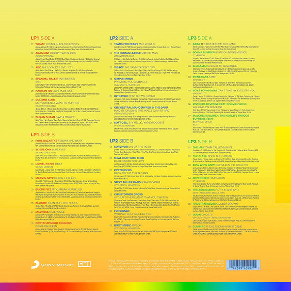Image of Back Cover of 3xLP - VG+/VG+ - VARIOUS, Now Yearbook '82 (Sony Music; LPYBNOW82, UK 2022, Black Inners, Yellow Vinyl), Strong VG+. Still in shrinkwrap, sleeve creasing, minor corner bump.,  - 3446079S