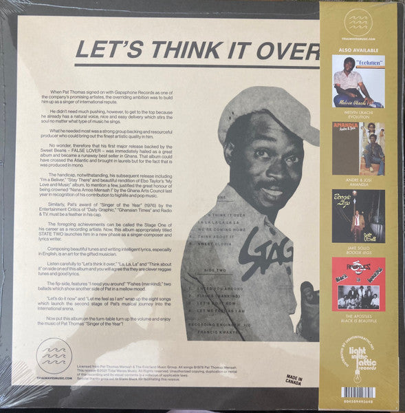 Image of Back Cover of LP - EX/EX - PAT THOMAS, Stage Two (Tidal Waves Music; TWM73, UK & Europe 2021 Reissue, Limited Edition), ,  - 3446106S