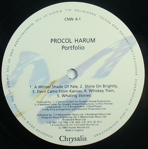 Image of Label Cover of 2xLP - VG/VG+ - PROCOL HARUM, Portfolio (Chrysalis; CNW 4, UK 1988, Gatefold), ,  - 3416074C