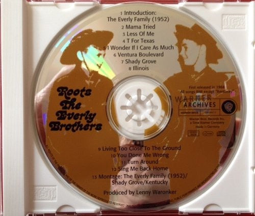 Image of Label Cover of CD - VG+/VG+ - THE EVERLY BROTHERS, Roots (Warner Bros. Records; 7599-26927-2, Europe 1995, Jewel Case), ,  - 3416143C