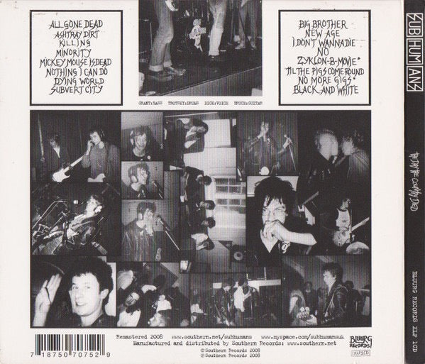 Image of Back Cover of CD - EX/VG+ - SUBHUMANS, The Day The Country Died (Bluurg Records; XLP1CD, UK 2008 Reissue, Digipak, Booklet, Poster), ,  - 3416112C