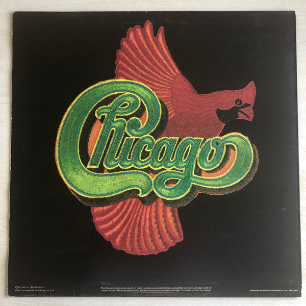 Image of Back Cover of LP - VG/VG+ - CHICAGO, Chicago VIII (CBS Custom Labels; 69130, UK 1975, Insert, Poster, Two Lines Of Text On Rear Sleeve), ,  - 3416079C