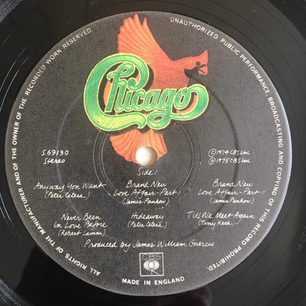 Image of Label Cover of LP - VG/VG+ - CHICAGO, Chicago VIII (CBS Custom Labels; 69130, UK 1975, Insert, Poster, Two Lines Of Text On Rear Sleeve), ,  - 3416079C