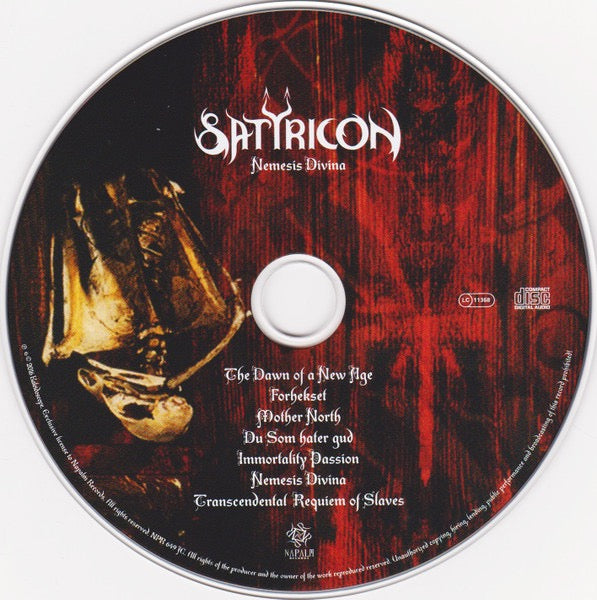 Image of Label Cover of CD - VG+/VG - SATYRICON, Nemesis Divina (Napalm Records; NPR 649 JC, Europe 2019 Reissue, Digibook), Booklet partially detached.,  - 3416184C