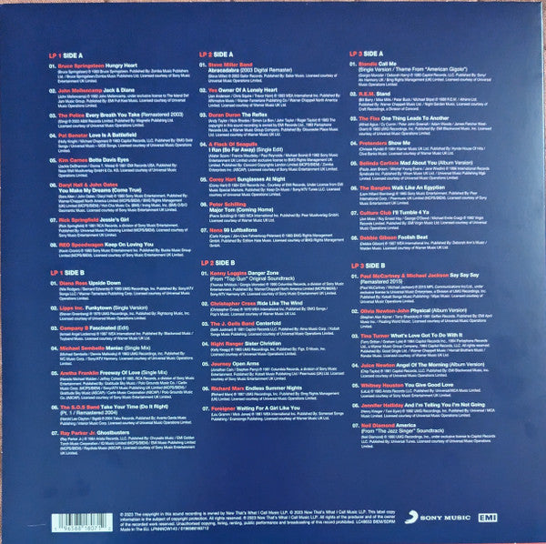 Image of Back Cover of 3xLP - VG+/EX - VARIOUS, Now The 80s USA (Huge Hits From The Charts Of Eighties America) (Sony Music; LPNNNOW143, UK 2023, Red, White & Blue Vinyl), ,  - 3446142S