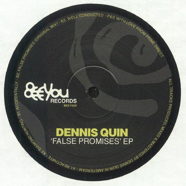 Image of Front Cover of 12" - /VG+ - DENNIS QUIN, False Promises EP (BEEYOU Records; BEEY 009, UK 2024, Plain Sleeve), ,  - 3426178E