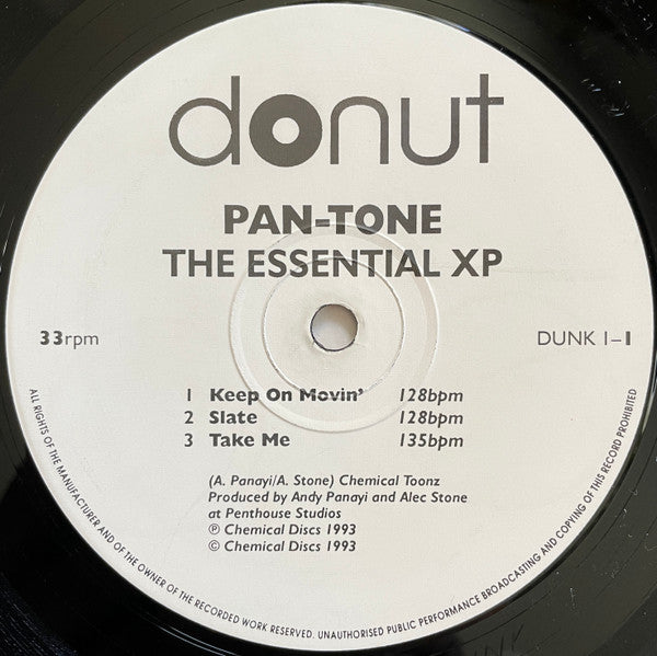 Image of Front Cover of 12" - /VG+ - PAN-TONE, The Essential XP (Donut; DUNK 1, UK 1993, Plain Sleeve), Highlighter and WOL.,  - 3446210S