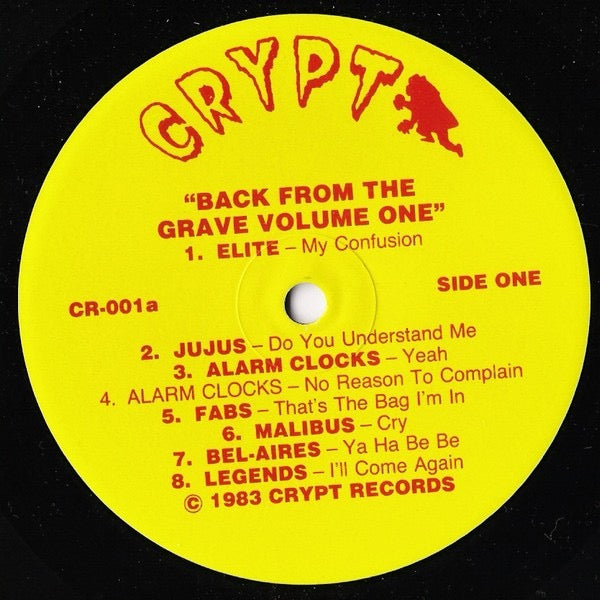 Image of Label Cover of LP - VG+/VG+ - VARIOUS, Back From The Grave Volume One (Crypt Records; CRYPT LP 001, Germany 1996 Reissue, No Insert), ,  - 3416095C