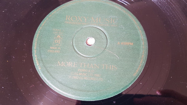Image of Label Cover of LP - VG/VG - ROXY MUSIC, More Than This (EG; ROXYX 3, UK 1982), Hairlines, edge wear, sticker mark,  - 3446170S