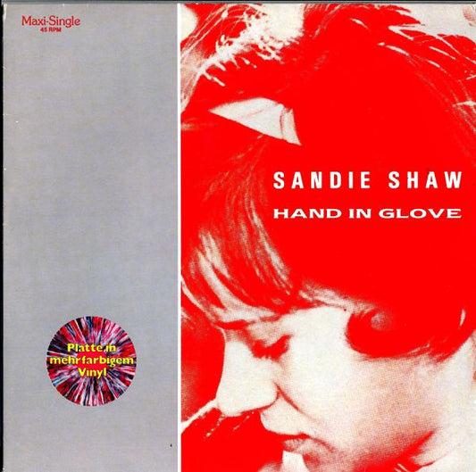 Image of Front Cover of 12" - VG/VG - SANDIE SHAW, Hand In Glove (Intercord; INT 125.217, Germany 1984, Marble Vinyl), Inaudible scratch on A side track 1, a couple of hairlines. Notch cut to spine, edge wear and creasing.,  - 3446240S