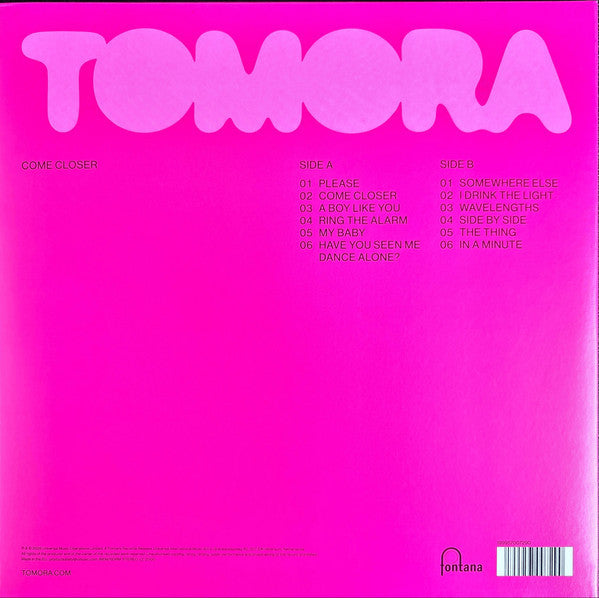 Image of Back Cover of LP - NEW/NEW - TOMORA, Come Closer (Fontana; 570073, Europe 2026, White Vinyl), ,  - 3456183S