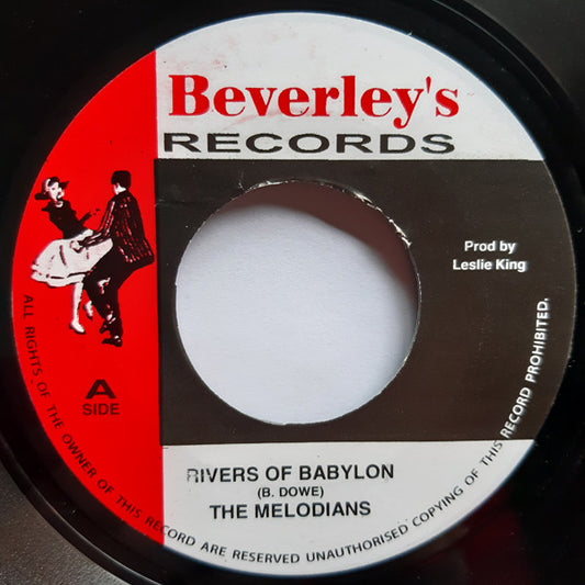 Image of Front Cover of 7" - /VG+ - THE MELODIANS, Rivers Of Babylon / Sweet Sensation (Beverley's Records; none, UK Reissue), ,  - 3416357C