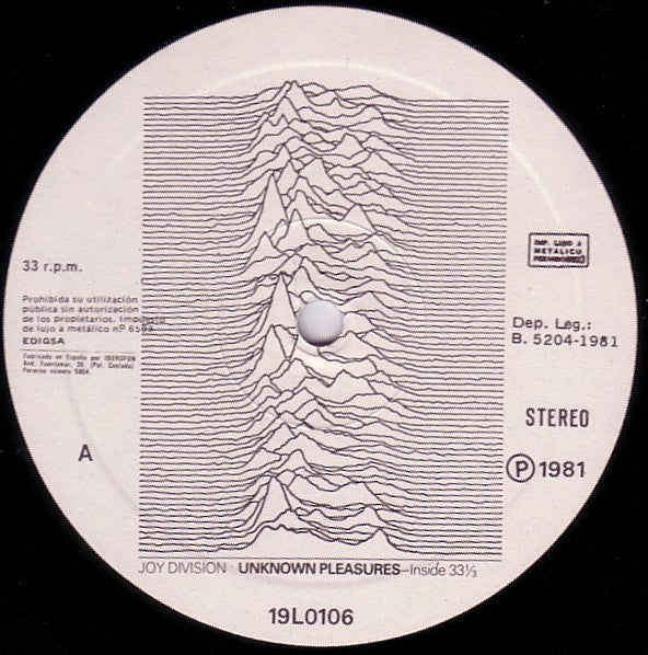 Image of Label Cover of LP - G+/G+ - JOY DIVISION, Unknown Pleasures (Edigsa ; 19L0106, Spain 1984 Reissue), Sleeve Creased And Stained,  - 3426074E