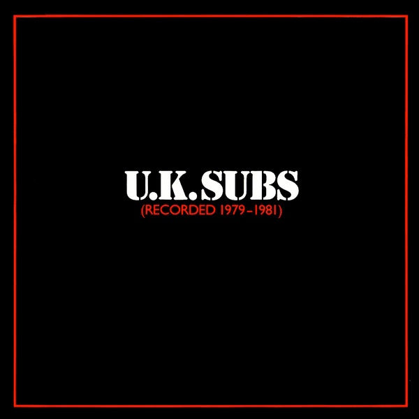 Image of Front Cover of LP - G+/G+ - U.K. SUBS, Recorded 1979 - 1981 (Abstract Sounds; AABT 300 , UK 1982, Red Vinyl, No Stencil), Stickered Sleeve,  - 3426073E