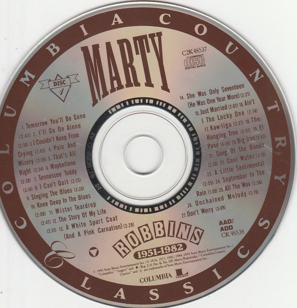 Image of Back Cover of 2xCD - VG+/VG+ - MARTY ROBBINS, The Essential Marty Robbins 1951-1982 (Columbia; C2K 48537, US Reissue, Box Set, Booklet), ,  - 3416375C