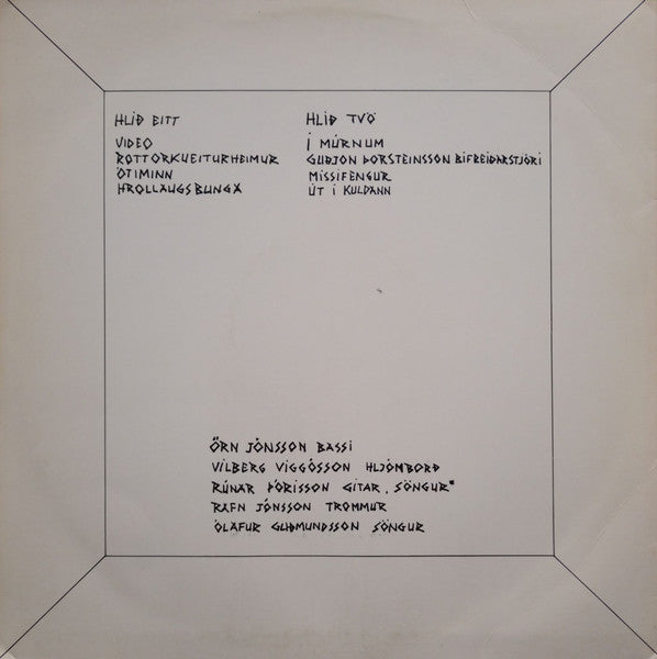 Image of Back Cover of LP - VG/VG+ - GRAF K,  t   Kuldann (GRAF; GRAF 001, Iceland 1981, Insert), Corner crease, a few foxing spots,  - 3446180S