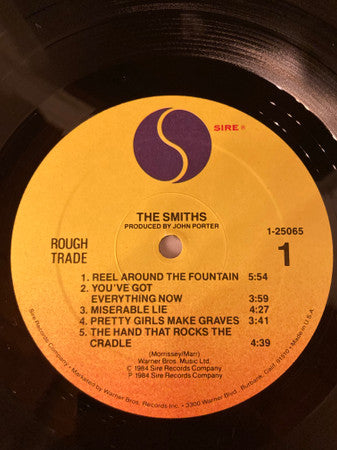 Image of Label Cover of LP - VG/VG - THE SMITHS, The Smiths (Sire ; 1-25065, US 1984, Inner), Press Flaw Which Clicks Slightly, Stain On Rear Sleeve,  - 3426065E