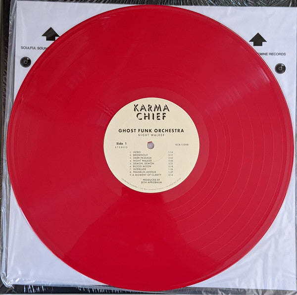 Image of Label Cover of LP - EX/VG+ - GHOST FUNK ORCHESTRA, Night Walker / Death Waltz (Karma Chief Records; KCR-12008, USA & Europe 2022, Pasteback Sleeve, Red Vinyl), Still in hype stickered shrinkwrap,  - 3426144E