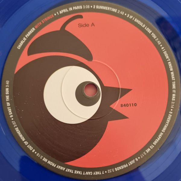 Image of Label Cover of LP - VG+/VG+ - CHARLIE PARKER WITH STRINGS, Charlie Parker With Strings (Bird's Nest; 840110, Europe 2020 Reissue, Blue Vinyl; 180g), ,  - 3416362C