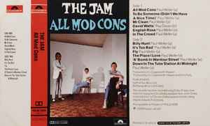 Image of Back Cover of Cassette - VG+/VG+ - THE JAM, All Mod Cons (Polydor; POLDC 5008, UK 1978, J-Card), Light age discolouring.,  - 3416387C