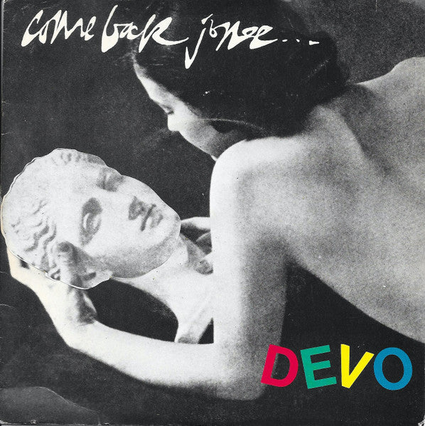 Image of Front Cover of 7" - VG/VG - DEVO, Come Back Jonee (Virgin Solid Centre Grey Labels With White Text Logo; VS 223, UK 1978, Stickered Picture Sleeve, Grey Vinyl), Strong VG, Head sticker stuck neatly to sleeve,  - 3416343C