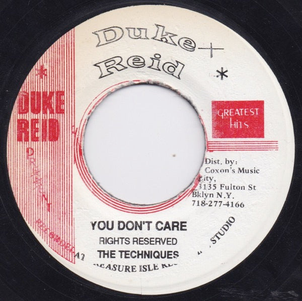 Image of Front Cover of 7" - /VG+ - THE TECHNIQUES / THE PARAGONS, You Don't Care / Mother Nature (Duke Reid Greatest Hits; , US 1980s Reissue), ,  - 3416414C