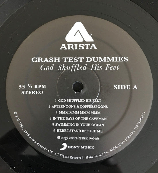 Image of Label Cover of LP - VG+/VG+ - CRASH TEST DUMMIES, God Shuffled His Feet (Arista; 19075889911, Europe 2019 Reissue, Inner, 180 Gram Vinyl), Still in hype stickered shrinkwrap.,  - 3416433C