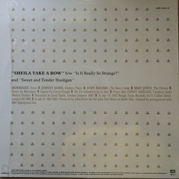 Image of Back Cover of LP - VG/VG+ - THE SMITHS, Sheila Take A Bow (Line Records; LMS 3.00011, Germany 1987, White Vinyl), Light edge wear,  - 3446270S